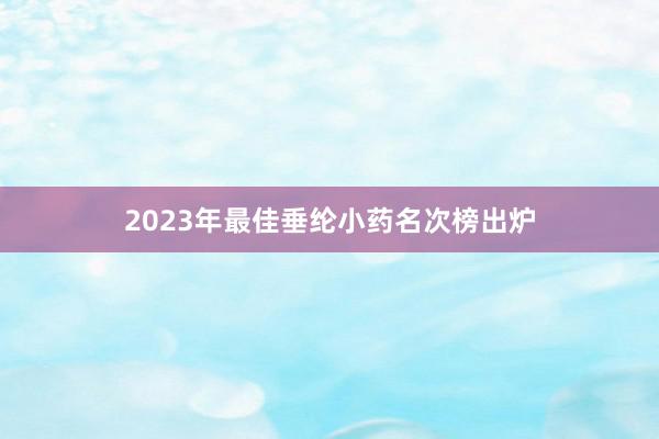 2023年最佳垂纶小药名次榜出炉